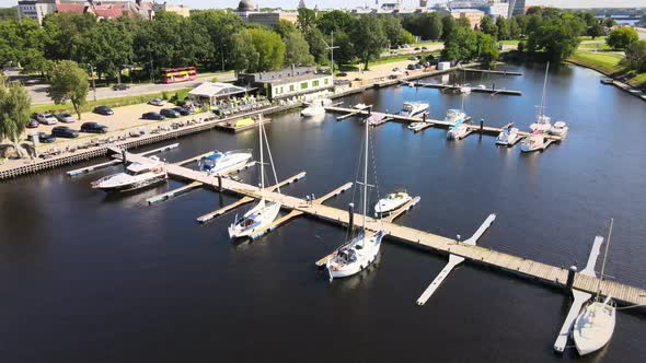 Yachts aerial view