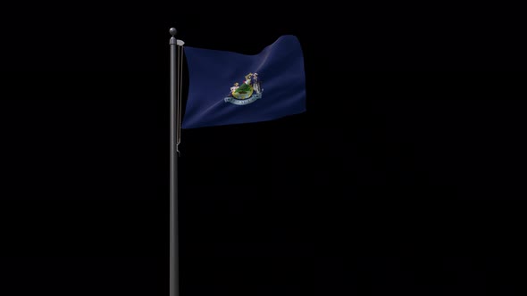 Maine State Flag 4K With Alpha