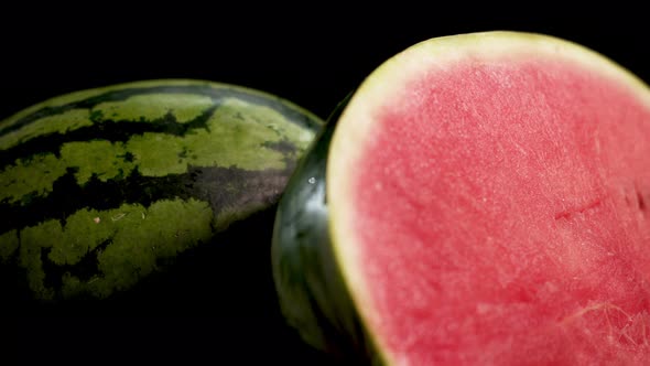 Wet Half-Sliced Watermelon