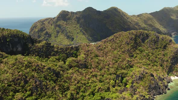 Seascape with Tropical Islands El Nido, Palawan, Philippines alt