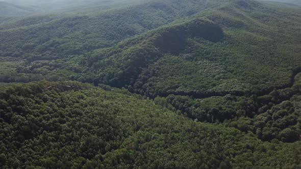 Aerial Nature View of Caucasus Mountain at Sunny Morning