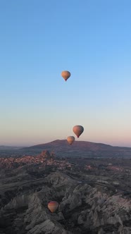 Cappadocia Turkey  Vertical Video of Balloon Launch