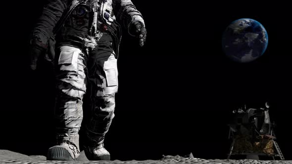 Astronaut Walking on the Moon