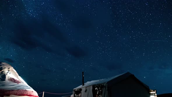 Time lapse of galaxy at night