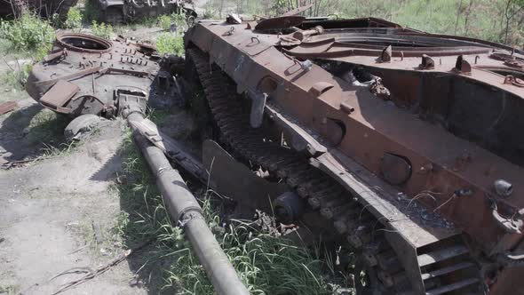 Exploded Military Equipment During the War in Ukraine