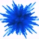 Colorful Blue Powder Particles Fly After Being Exploded on white background - VideoHive Item for Sale