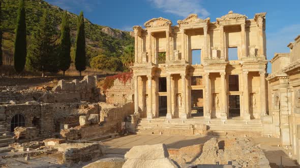Celsius Library in Ancient City Ephesus Turkey