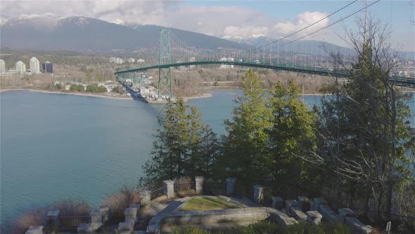 Famous Historic Place Lions Gate Bridge in Stanley Park