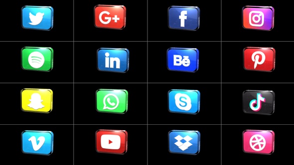 17 Beautiful Glossy Social Media Icons Pack V2