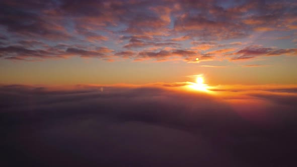 Flying into thick mist from above