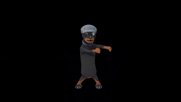 Cartoon Black Doghound Dance 2 alt