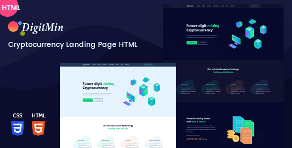 DigitMin – Bitcoin & Cryptocurrency HTML Template
