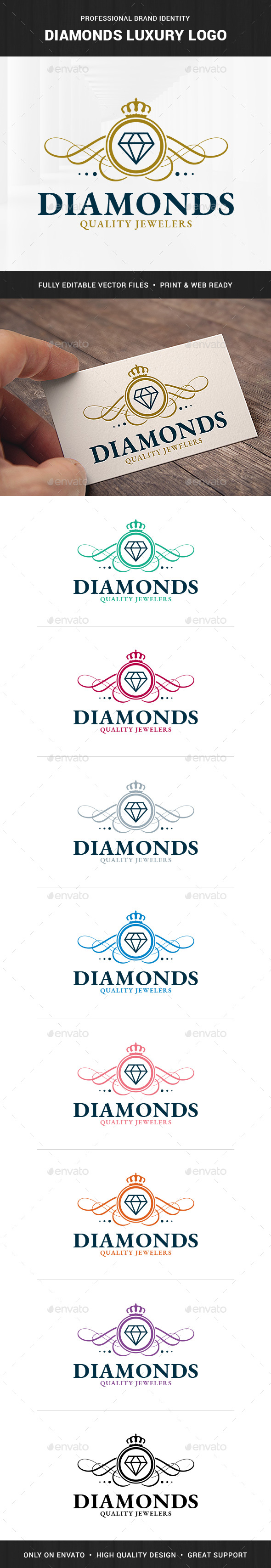 Diamonds Luxury Logo Template