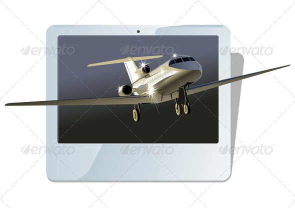 Business Jet Plane with Display