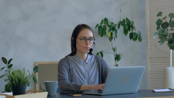 Woman Customer Service Representative Working