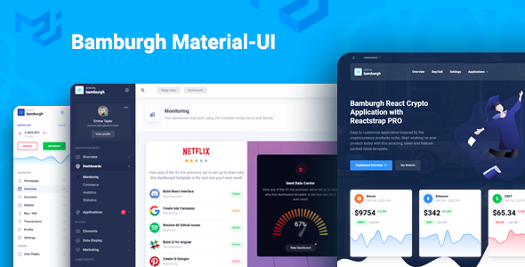 Bamburgh React Admin Template with Material-UI