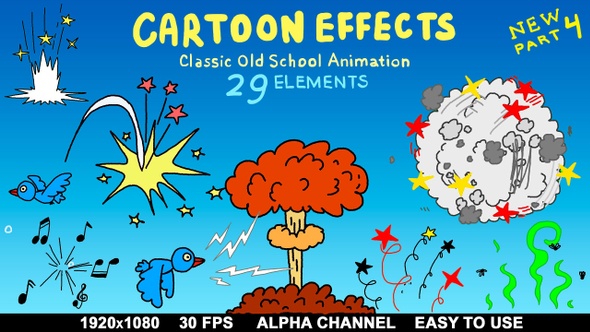 Classic Cartoon 2D Effects (29 Elements)