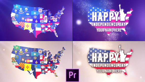 USA States Flag Logo - Premiere Pro