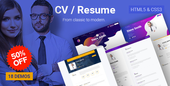 Business CV - HTML5 Online Resume & Personal Portfolio