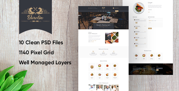 Barelin Restaurant PSD Templates