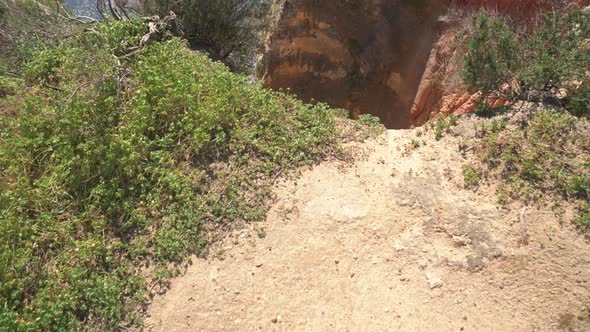 Hole in a cliff on the seashore