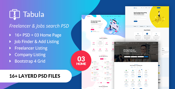 Tabula - Freelancer PSD Template