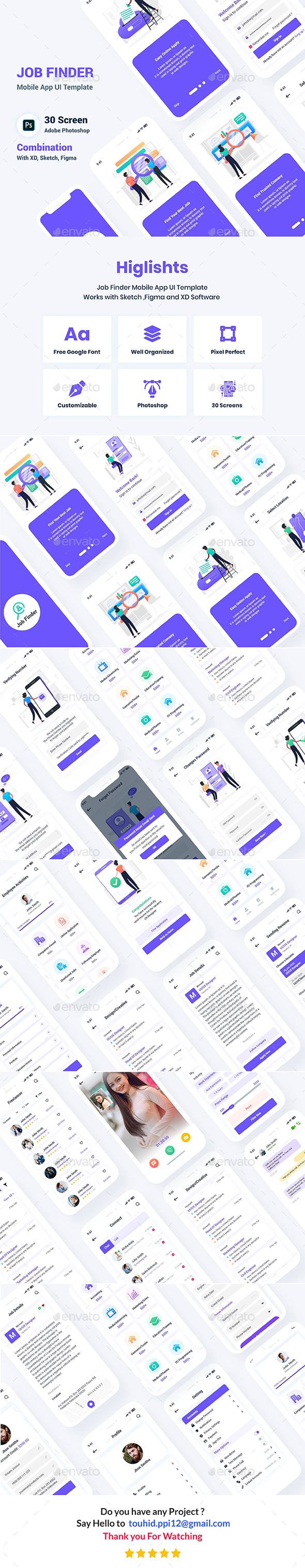 Job Finder Mobile App UI Template