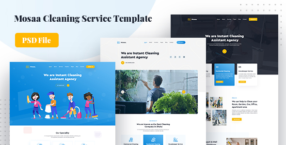 Mosaa - Creative Cleaning Service PSD Template
