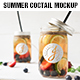 Mason jar Ice tea summer coctail mockup - GraphicRiver Item for Sale