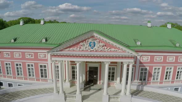 Aerial shot of architecture museum and park Tsaritsyno, Moscow