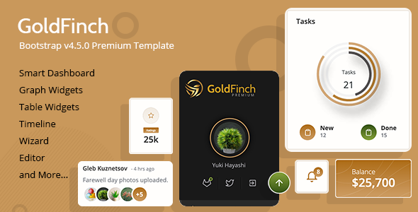 GoldFinch - Bootstrap 4.5.0 Admin Dashboard