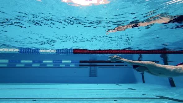 Underwater Shot of a Professional Athlete