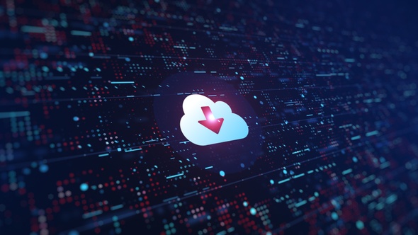 Cloud Storage Download Icon Digital Background