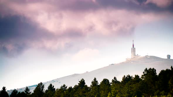 Mont Ventoux, Mountain in Provence, France. Timelapse