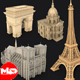 5 Famous Landmark France Sightseeing 3D Print Low Poly - 3DOcean Item for Sale