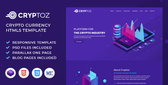 Cryptoz | ICO, Bitcoin And Crypto Currency HTML Template