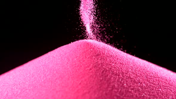 Pile of pink colored sand, Slow Motion