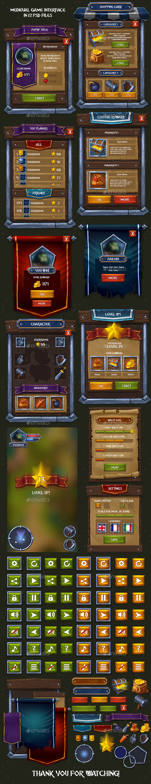 Rpg Game User UI Templates | GraphicRiver