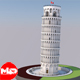 Highly Detailed Low Poly Leaning Tower of Pisa - 3DOcean Item for Sale