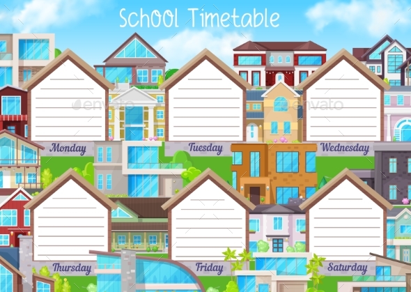 School Timetable Template, Education Schedule