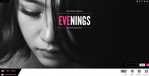 Evenings || Responsive Coming Soon Page