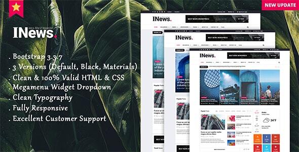 Inews - Modern Responsive Newspaper Template