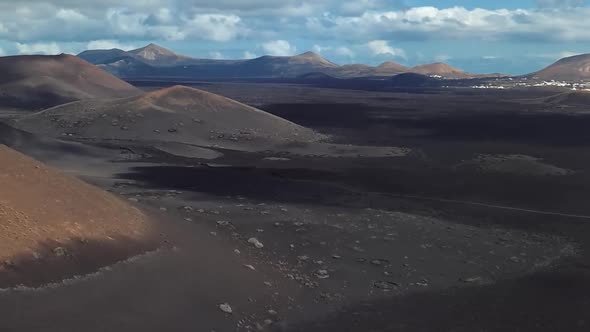 Aerial of Timanfaya, Lanzarote, Canary Islands