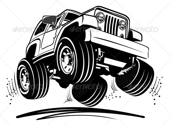Vector Cartoon Jeep