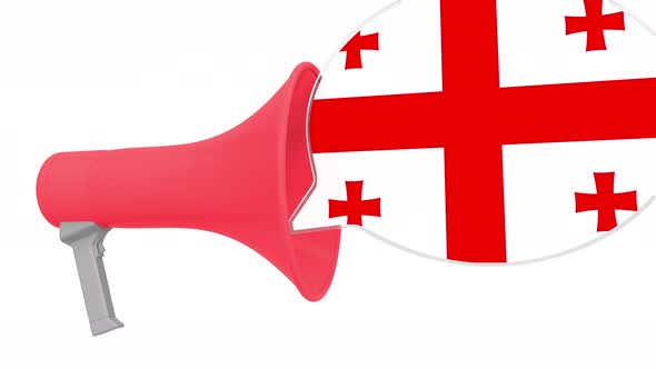 Loudspeaker and Flag of Georgia on the Speech Balloon alt