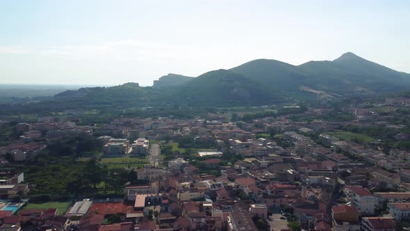 Panoramic Aerial View of Caserta Town From the Famous Reggia