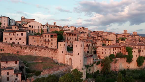 An aerial shot of Spello