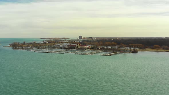 Aerial video Belle Isle Park Detroit Michigan USA