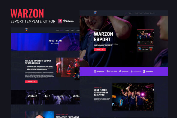 Warzon - Esport Elementor Template Kit