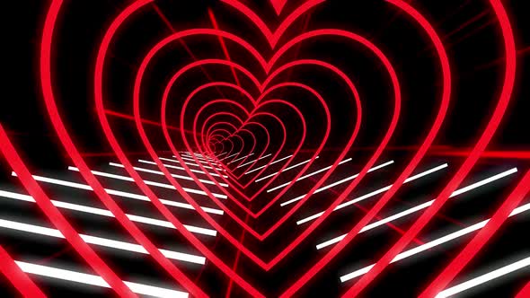 Red tunnel of hearts